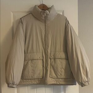 Free People Tan Puffer Jacket